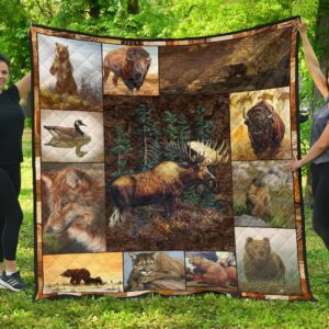 Canada Animals Rustic Style Premium Quilt  Bn  Quilt